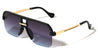 Temple Line Accent Semi Rimless Modern Squared Aviators Wholesale Sunglasses