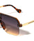 Temple Line Accent Semi Rimless Modern Squared Aviators Wholesale Sunglasses