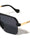 Temple Line Accent Semi Rimless Modern Squared Aviators Wholesale Sunglasses