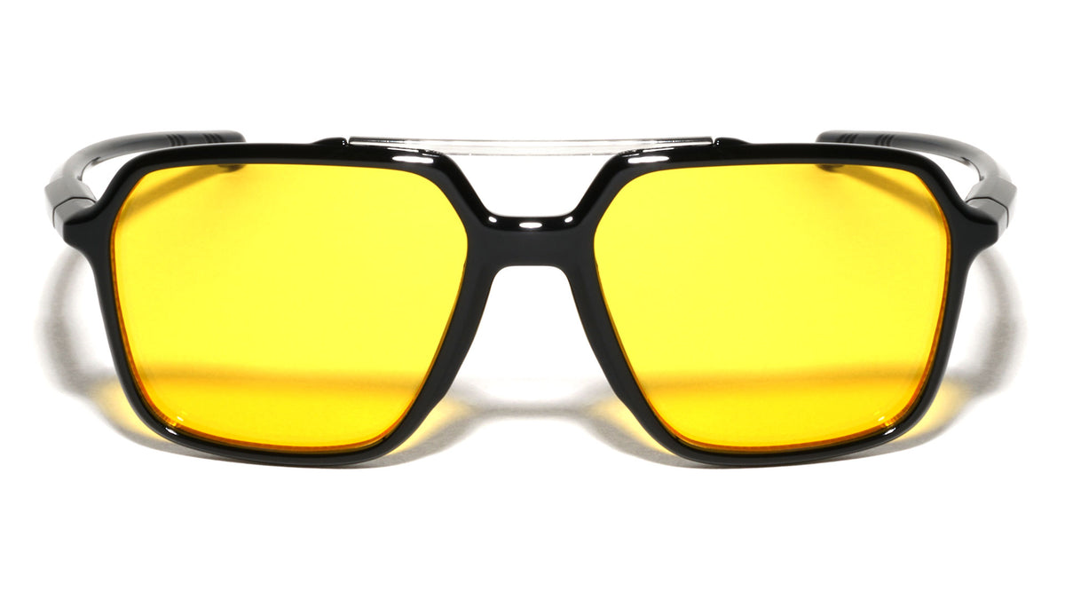 Top Bar Accent Sports Square Aviators Wholesale Sunglasses