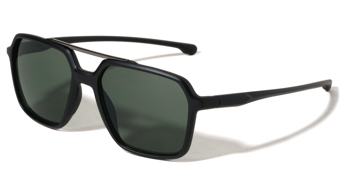 Top Bar Accent Sports Square Aviators Wholesale Sunglasses