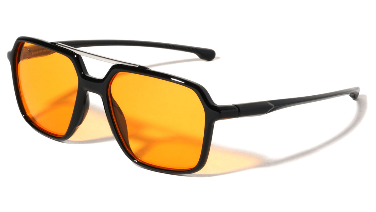 Top Bar Accent Sports Square Aviators Wholesale Sunglasses