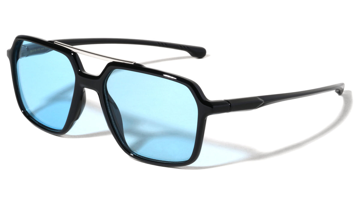 Top Bar Accent Sports Square Aviators Wholesale Sunglasses