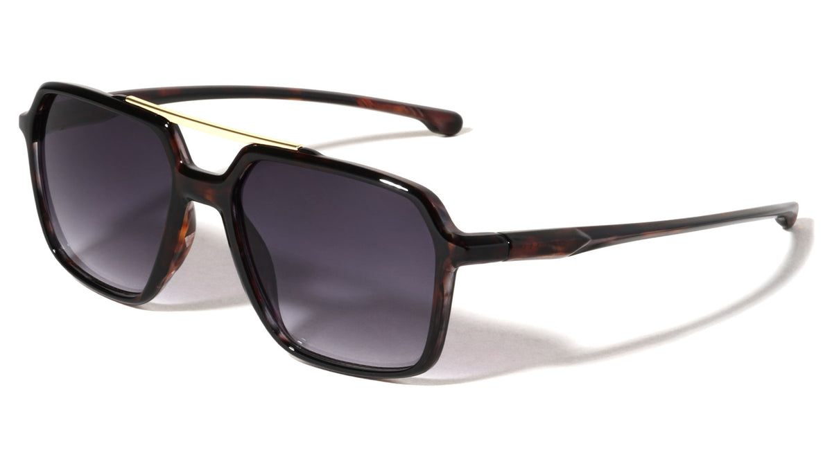 Top Bar Accent Sports Square Aviators Wholesale Sunglasses