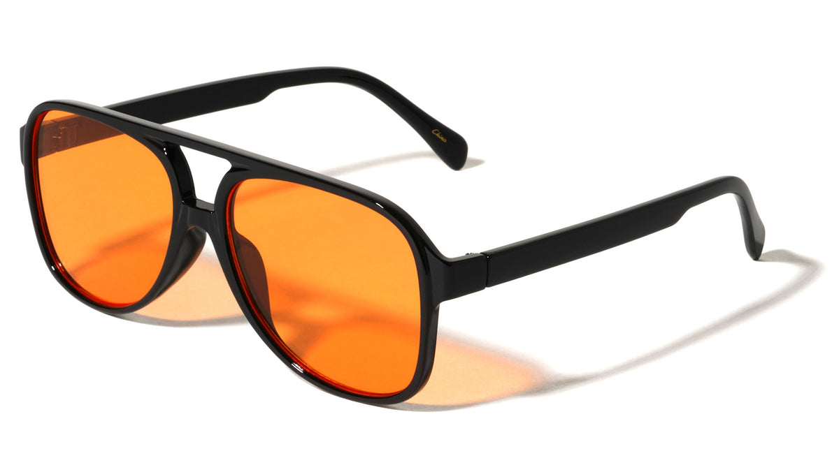 Color Lens Retro Tear Shape Aviators Wholesale Sunglasses