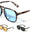 Hinge Accent Color Lens Modern Squared Aviators Wholesale Sunglasses