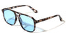 Hinge Accent Color Lens Modern Squared Aviators Wholesale Sunglasses