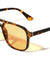 Hinge Accent Color Lens Modern Squared Aviators Wholesale Sunglasses