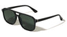 Hinge Accent Color Lens Modern Squared Aviators Wholesale Sunglasses