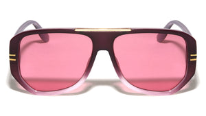 Two Bar Side Accent Solid Frame Geometric Aviators Wholesale Sunglasses