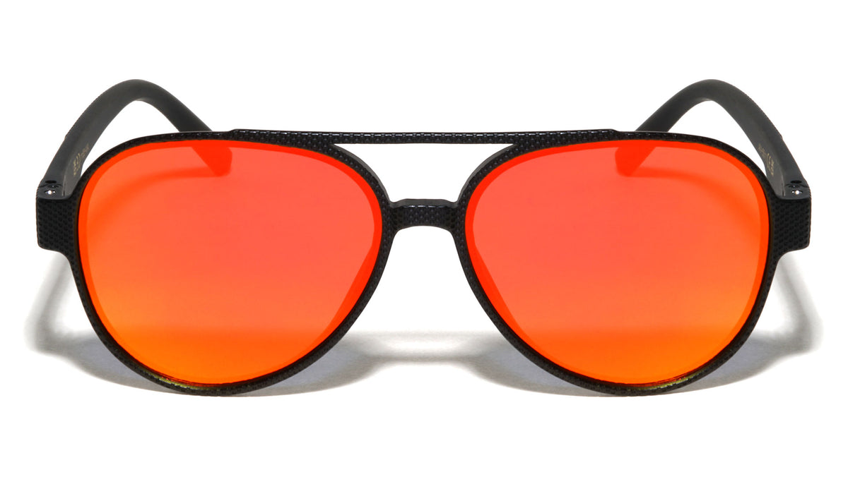 Frame Texture Temple Bar Accent Aviators Wholesale Sunglasses