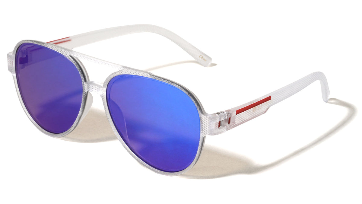 Frame Texture Temple Bar Accent Aviators Wholesale Sunglasses