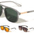 Inside Hinge Texture Modern Squared Aviators Wholesale Sunglasses