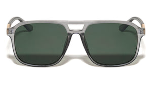 Inside Hinge Texture Modern Squared Aviators Wholesale Sunglasses