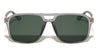 Inside Hinge Texture Modern Squared Aviators Wholesale Sunglasses