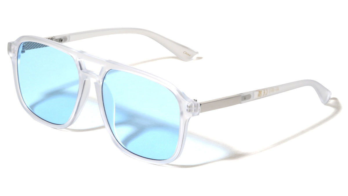 Inside Hinge Texture Modern Squared Aviators Wholesale Sunglasses
