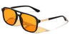 Inside Hinge Texture Modern Squared Aviators Wholesale Sunglasses