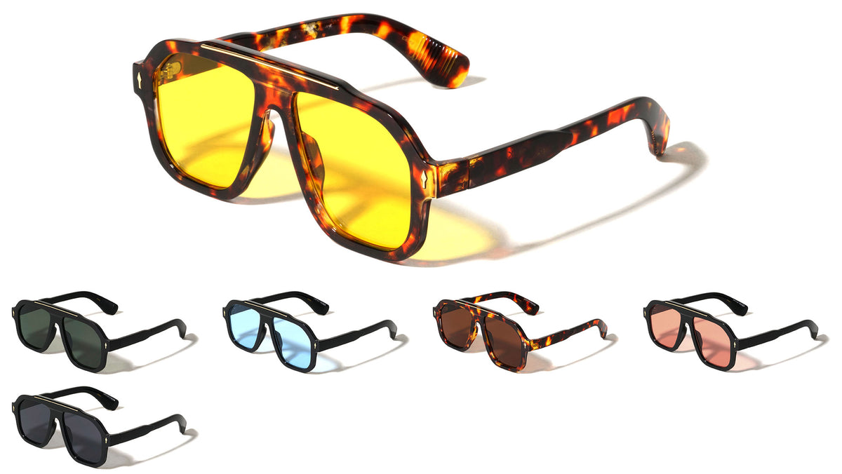 Frontal Up Arrow Stud Modern Geometric Aviators Wholesale Sunglasses