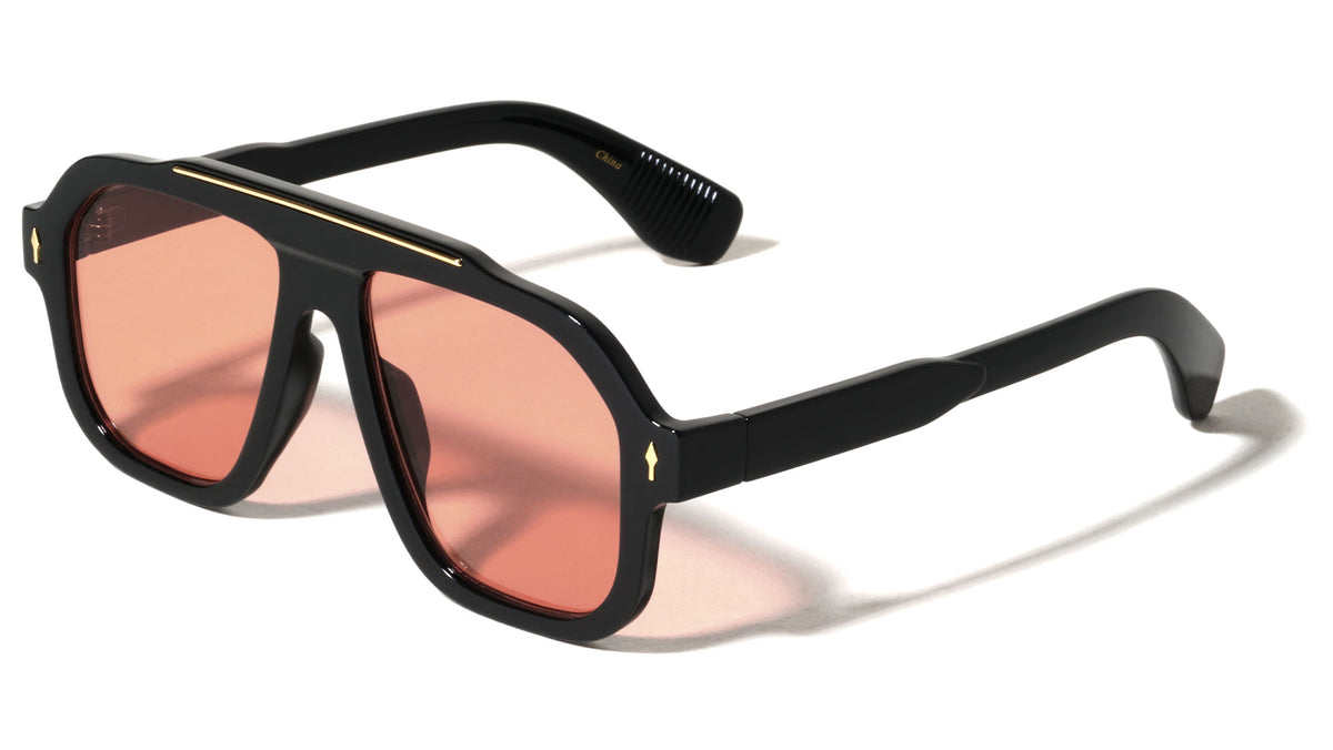 Frontal Up Arrow Stud Modern Geometric Aviators Wholesale Sunglasses