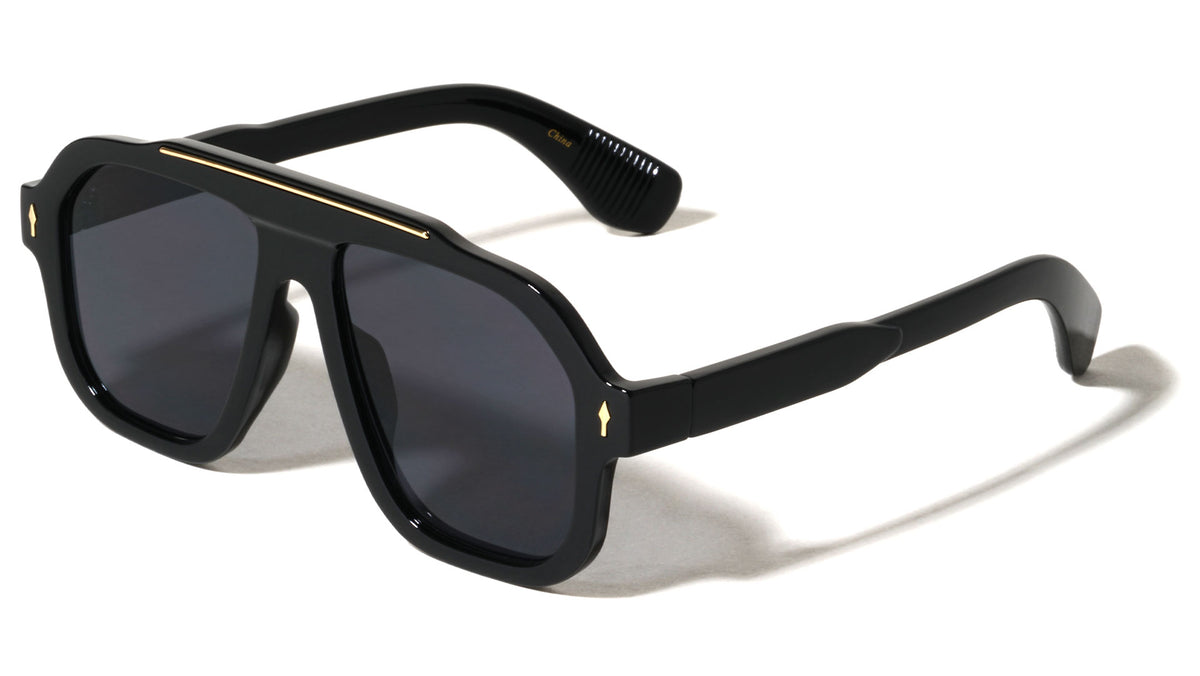 Frontal Up Arrow Stud Modern Geometric Aviators Wholesale Sunglasses