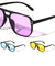 Color Lens Two Dot Stud Accent Squared Aviators Wholesale Sunglasses