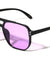 Color Lens Two Dot Stud Accent Squared Aviators Wholesale Sunglasses