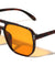 Color Lens Two Dot Stud Accent Squared Aviators Wholesale Sunglasses