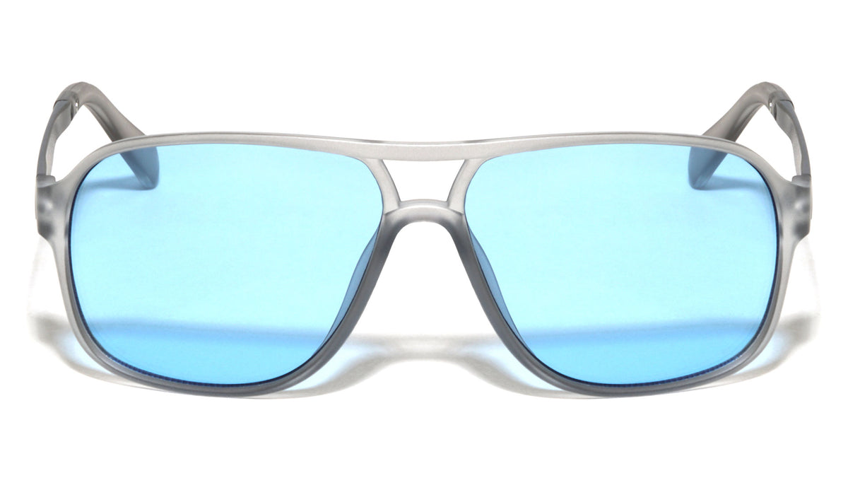 Flat Temple Raised Nose Modern Squared Aviators Wholesale Sunglasses