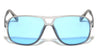 Flat Temple Raised Nose Modern Squared Aviators Wholesale Sunglasses