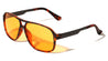 Flat Temple Raised Nose Modern Squared Aviators Wholesale Sunglasses
