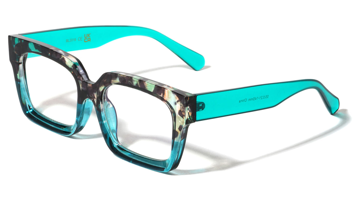 Blue Light Blocking Crystal Color Fashion Square Wholesale Eyewear