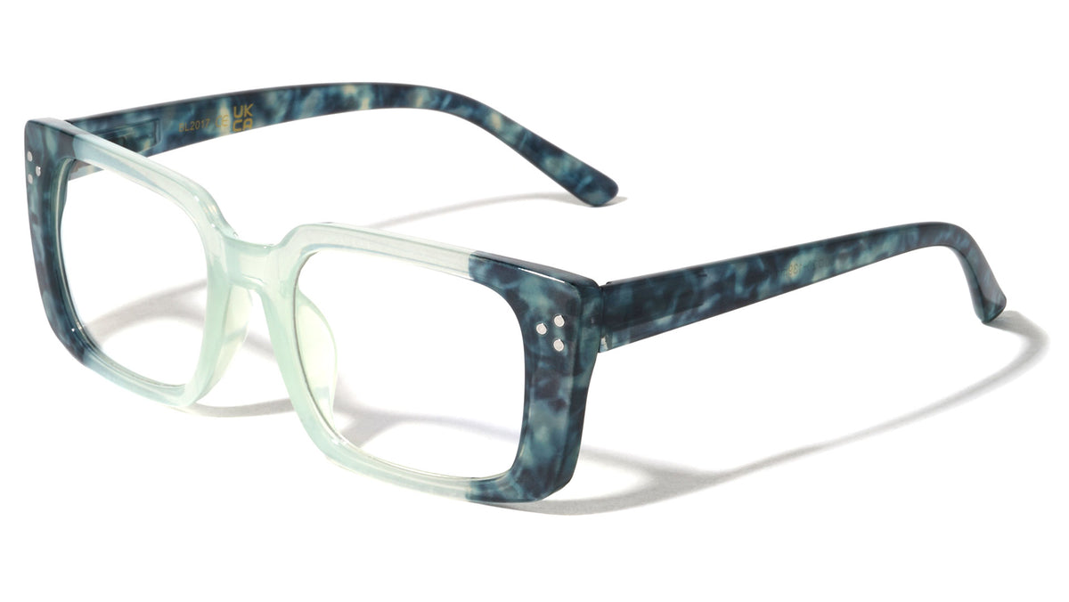 Blue Light Blocking Crystal Color Spring Hinge Rectangle Wholesale Eyewear