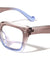 Blue Light Blocking Crystal Color Duotone Fashion Square Wholesale Eyewear