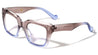 Blue Light Blocking Crystal Color Duotone Fashion Square Wholesale Eyewear