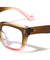 Blue Light Blocking Crystal Color Duotone Fashion Square Wholesale Eyewear