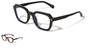 Three Dot Accent Squared Geometric Blue Light Blocking Wholesale Eyewear