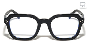 Three Dot Accent Squared Geometric Blue Light Blocking Wholesale Eyewear