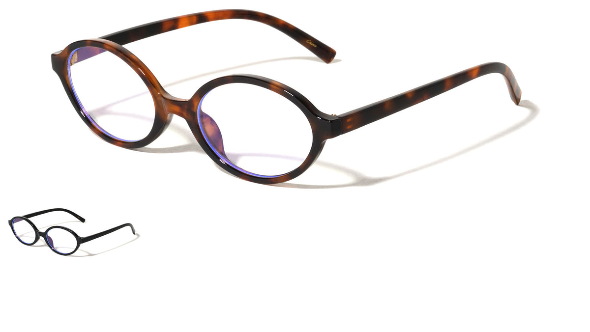 Slim Frame Retro Oval Blue Light Blocking Wholesale Eyewear
