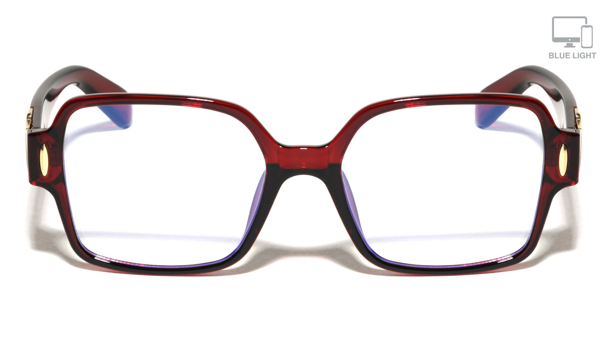 Glitter Temple Accent Fashion Butterfly Blue Light Blocking Wholesale Eyewear
