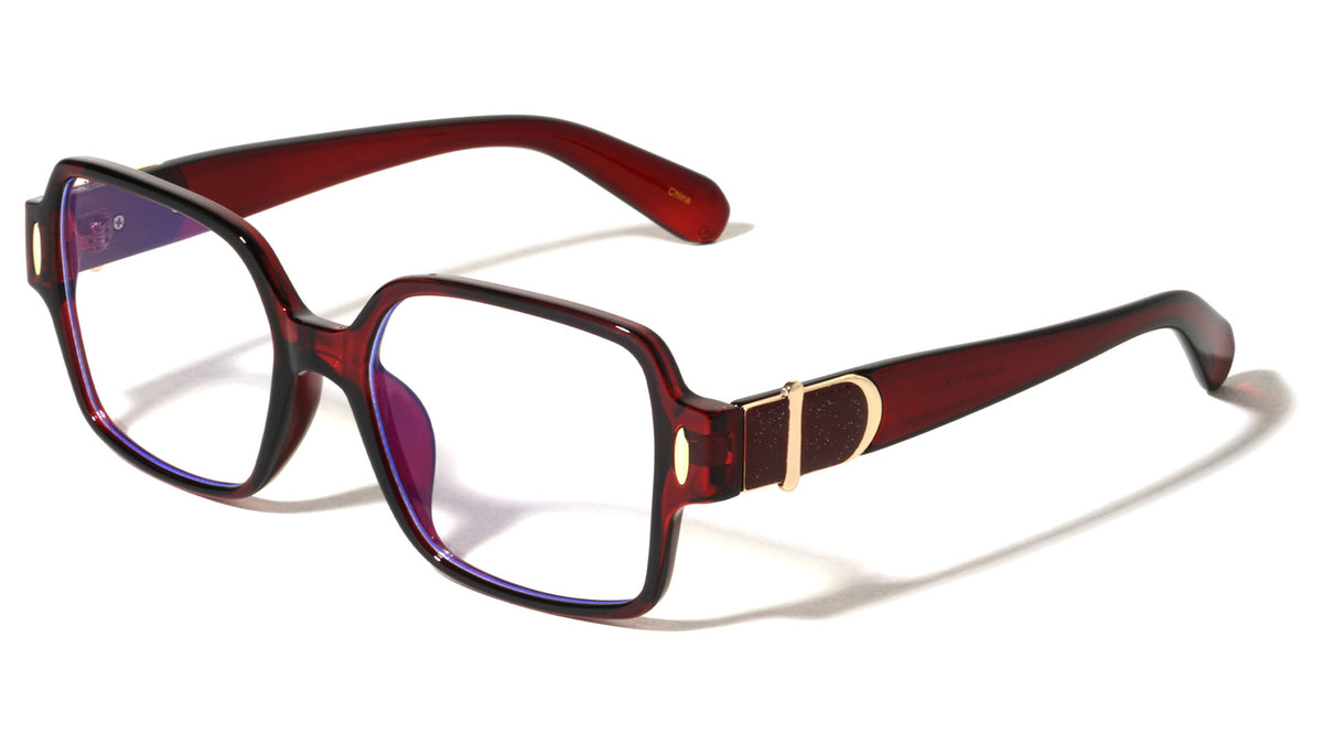 Glitter Temple Accent Fashion Butterfly Blue Light Blocking Wholesale Eyewear