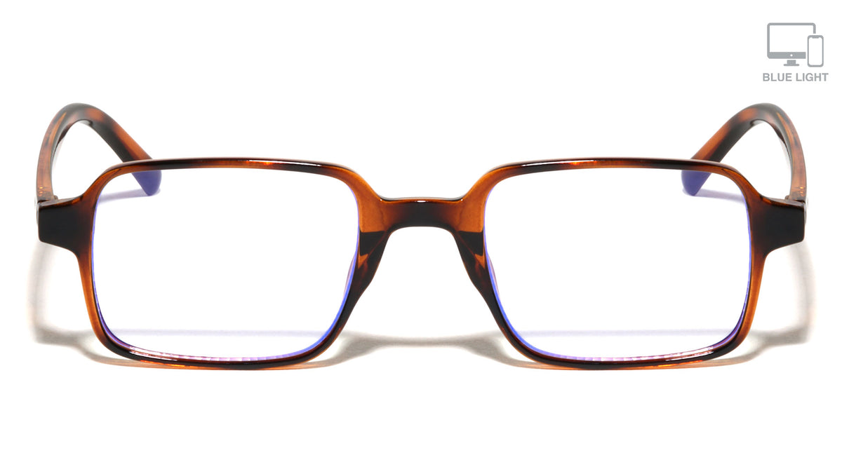 Two Dot Temple Accent Rectangle Blue Light Blocking Wholesale Eyewear