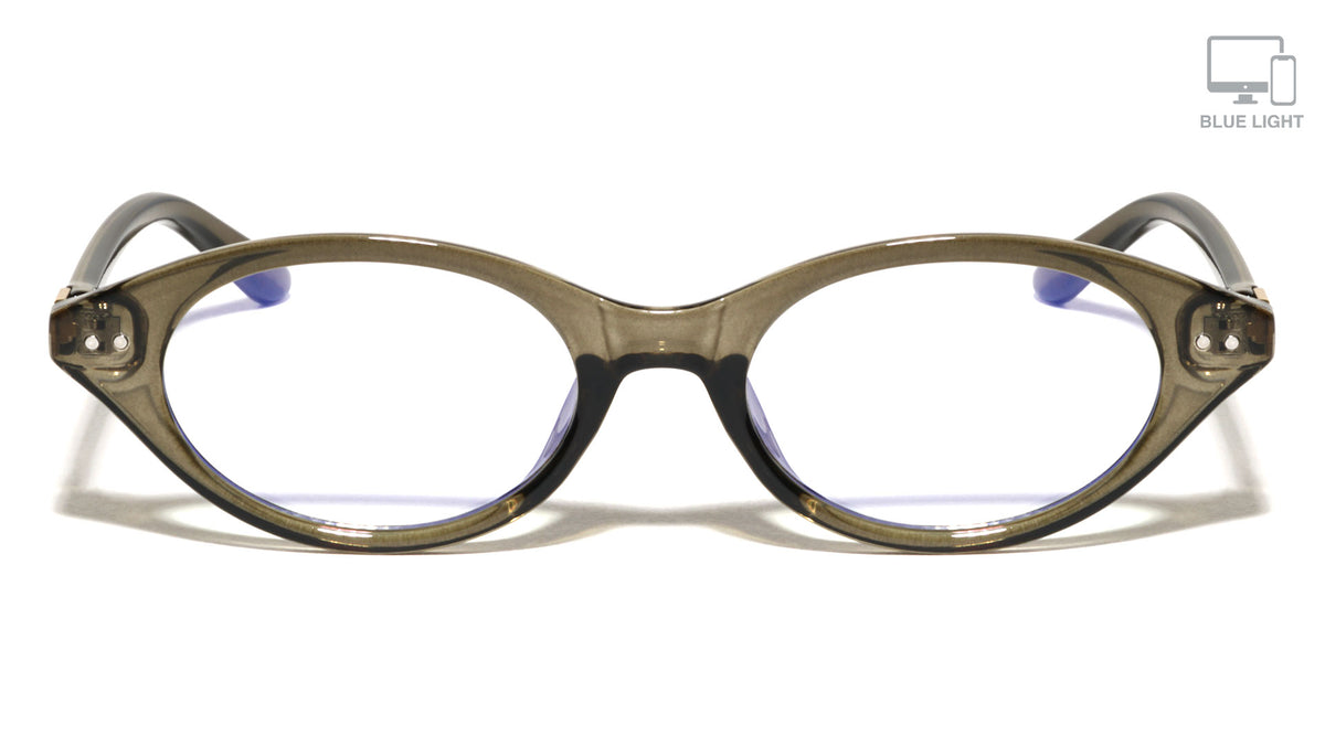 Two Bracket Temple Accent Retro Cat Eye Blue Light Blocking Wholesale Eyewear