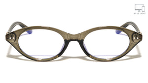 Two Bracket Temple Accent Retro Cat Eye Blue Light Blocking Wholesale Eyewear
