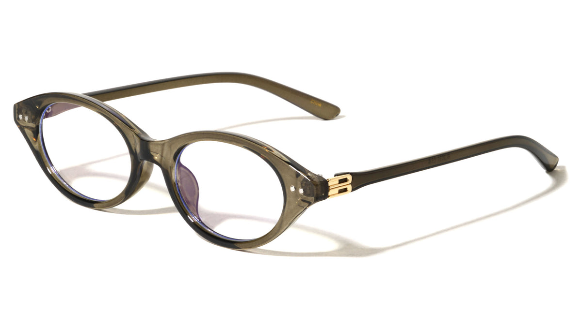 Two Bracket Temple Accent Retro Cat Eye Blue Light Blocking Wholesale Eyewear