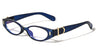 Glitter Temple Accent Oval Cat Eye Blue Light Blocking Wholesale Eyewear