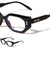 Two Dot Rivet Accent Geometric Cat Eye Blue Light Blocking Wholesale Eyewear