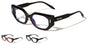 Two Dot Rivet Accent Geometric Cat Eye Blue Light Blocking Wholesale Eyewear