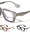Art Deco Temple Bar Accent Square Blue Light Blocking Wholesale Eyewear