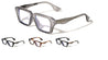 Art Deco Temple Bar Accent Square Blue Light Blocking Wholesale Eyewear