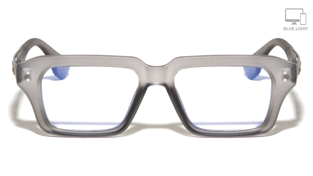 Art Deco Temple Bar Accent Square Blue Light Blocking Wholesale Eyewear